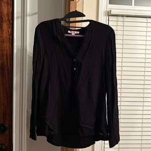 Espirit sexy simple black slimming shirt sz 8 button front like new V neck